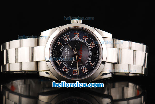 Rolex Air King Swiss ETA 2836 Automatic Movement Full Steel with Blue Dial and Red Numeral Marker - Click Image to Close